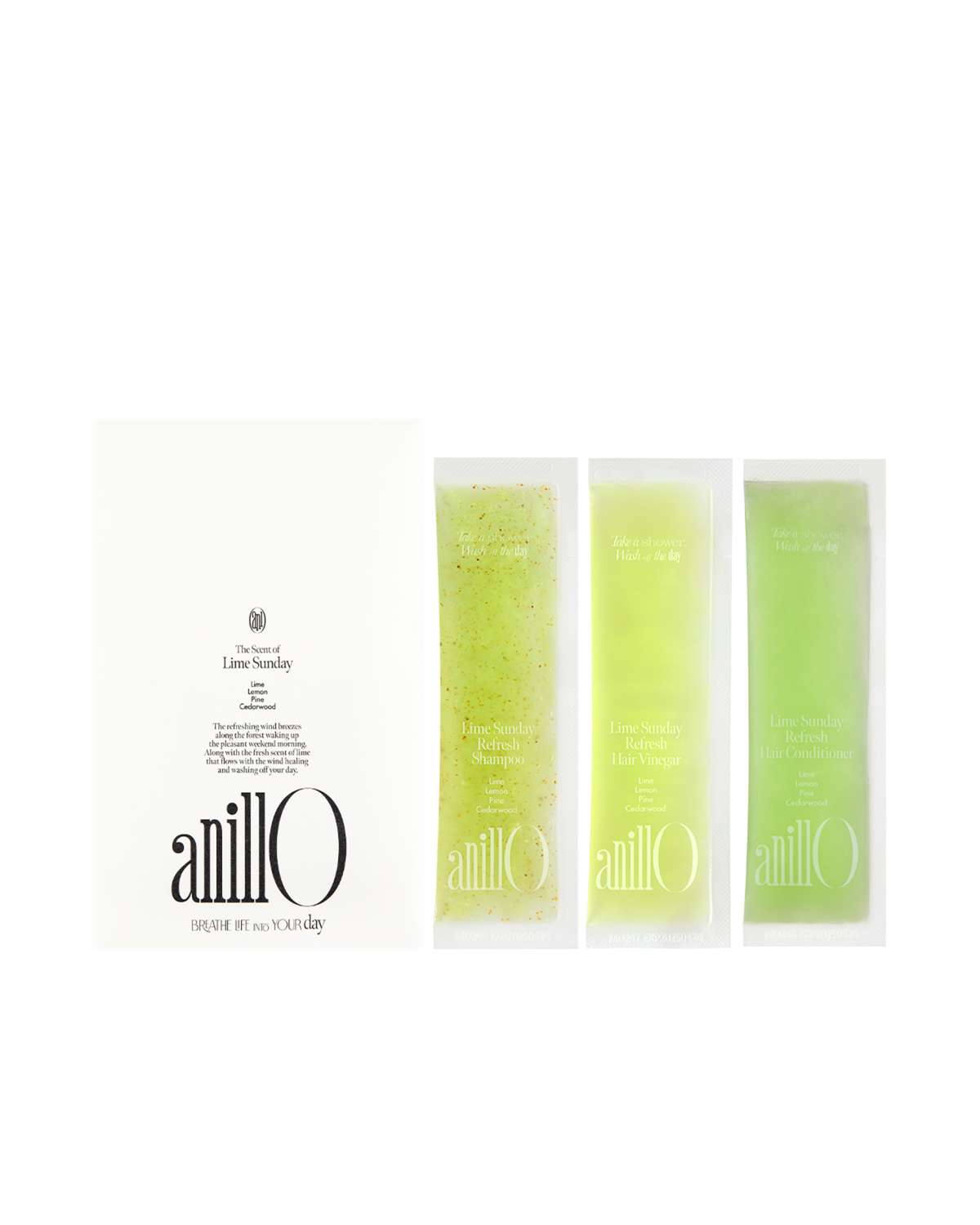 AnillO Lime Sunday Refresh Kit (mėginukų rinkinys), 3 x 5g