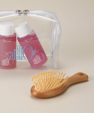 AnillO Rosy Night Repair Hair & Brush Set – plaukų priežiūros rinkinys su šepečiu