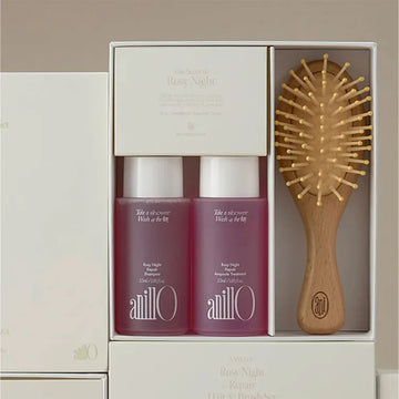 AnillO Rosy Night Repair Hair & Brush Set – plaukų priežiūros rinkinys su šepečiu