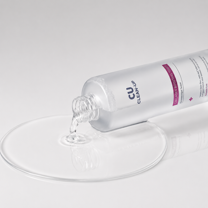 CUSKIN CLEAN-UP veido tonikas su kolagenu, visiems odos tipams, 200 ml