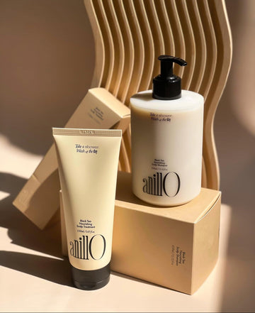 AnillO Black Tea Nourishing rinkinys - šampūnas ir atkuriamoji kaukė