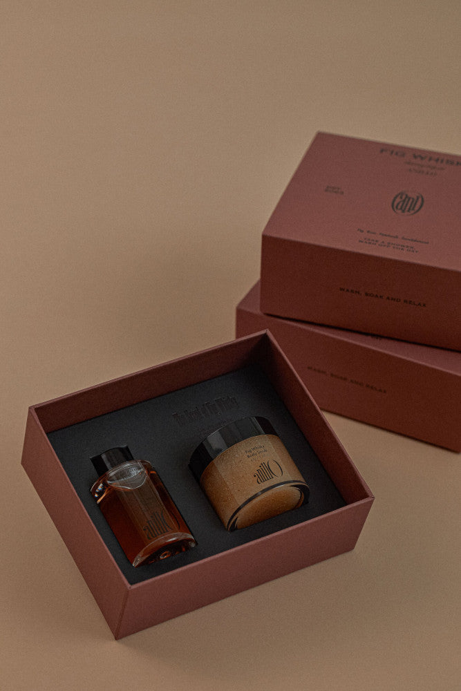 AnillO Fig Whisky Discovery Body Set – kūno priežiūros rinkinys, 45g+22ml