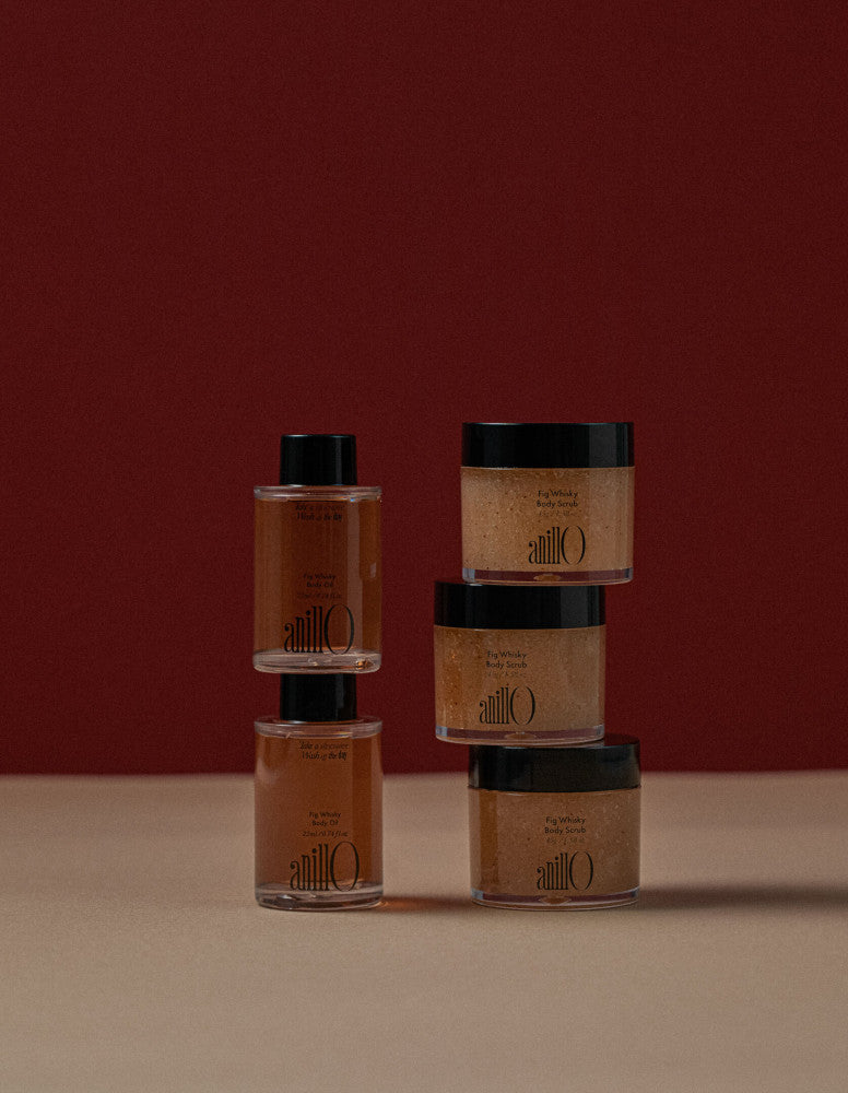 AnillO Fig Whisky Discovery Body Set – kūno priežiūros rinkinys, 45g+22ml