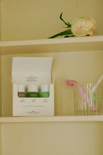 AnillO Lime Sunday & Amber528 Travel Shower Kit – kelioninis plaukų ir kūno priežiūros rinkinys